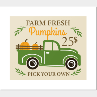 Halloween Pick-up Truck for Pumpkins Posters and Art